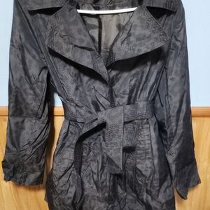 Dana Buchman Classic Black Trench Coat